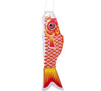 Chaussette À Vent Carpe Koi Nobori Style Japonais Chaussette À Vent Colorée Koinobori Poisson Anime Carpe Le Cerf-volant Drapeaux Drapeau Décoration Suspendue(Red,100cm)