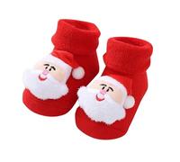 Chaussette Antiderapante Bebe Mignon en Tricoté de Noel Chausson Chaussette Bebe Rouge à Renne or Bonhomme de Neige Chaussettes Antidérapantes Bébé de Noël Chaussettes Chaudes Hiver pour Tout-Petits