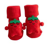Chaussette Bebe - De Noël Épaisses pour Enfants Rouges du Nouvel an pour Bébés À Terme en Coton Épais À Tube Moyen Automne Et Hiver (K M)