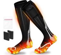 Chaussette Chauffante, 5000mAh Chaussettes Chauffantes Rechargeables avec 4 Températures, Grande Surface de Chauffage, Chaussettes Lavables pour la Chasse d'hiver/Ski/vélo, Unisexe Chauffe Pied 36-44