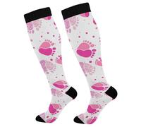 Chaussette Courtes Pieds De Bébé Roses En Forme De Cœur Unisexe Work Socks Respirante Chaussettes De Travail Pour Ski Sport Golf 50Cm
