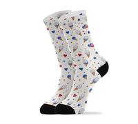 Chaussette Crème glacée patriotique blanche Chaussettes de travail Travail | Lot de 2 Doux Chaussette de Running Anti-Ampoule Chaussettes trois-quarts Cycliste Marche