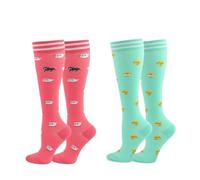 Chaussette De Contention Lot de 2 paires de chaussettes de compression for chat mignon, hauteur genou 20-30 mmHg, adaptées aux œdèmes médicaux, aux varices, aux chaussettes de sport de course(ANS-16-1