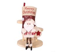 Chaussette de Noël à suspendre avec grand motif Père Noël en tissu avec grande capacité pour friandises et jouets de vacances (E-W100)