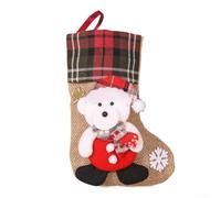 Chaussette de Noël à suspendre de grande taille, spacieuse pour les vacances, parfaite pour la décoration saisonnière de cheminée (E-W92)