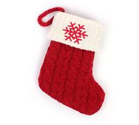 Chaussette de Noël avec 26 lettres, initiale brodée, mini chaussettes de Noël mignonnes en coton avec poignets en peluche blanche super douce, décorations de Noël, 14 x 18 cm (flocon de neige)