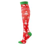 Chaussette De Noel, Chaussettes De Compression De Noël, Chaussettes de Contention pour Femmes et Homme 20-30 mmHg, Bas de Contention, Chaussette de Compression pour le sport, la course, le cyclisme