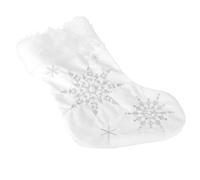 Chaussette de Noël en Flanelle, Pochette Présent Suspendue Décorative | Blanc Argenté, Motifs Nets et Couleurs Vives, pour Petites Friandises et Bonbons, Usage Hôtel Vitrine