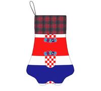 Chaussette de Noël en forme de patte d'animal de compagnie Drapeau de la République de Croatie - Décoration de Noël personnalisée unique à suspendre, fête de famille, décoration d'arbre de maison