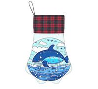 Chaussette de Noël en forme de patte d'animal de compagnie, jolie petite baleine qui nage, friandises, sac cadeau, décoration de Noël pour la maison ou les vacances pour ami à fourrure