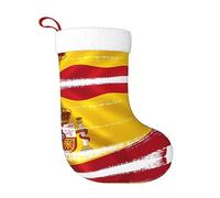 Chaussette de Noël en peluche de qualité supérieure avec drapeau de l'Espagne - Décoration festive pour les fêtes et les cadeaux et les célébrations du Nouvel An
