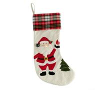 Chaussette de Noël en polyester avec un charmant motif flocon de neige et renne, intérieur spacieux pour contenir des friandises de vacances, parfait pour ajouter une touche festive à n'importe quel