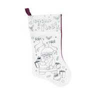 MegaCrea DIY Chaussette de Noel en Tissu à colorier Dos feutrin