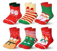 Chaussette De Noel Enfant, Chaussette de Noel Personnalisé Imprimé avec Motifs Dessins Animés, Nouveauté Chaussettes Chaudes, Cadeaux Noël Nouvel An Anniversaire en Coton pour Garçons Filles