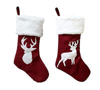 Chaussette de Noël Grande Taille 2pcs Bottes de Noël Sac Cadeau de Noël Cadeau de décoration Créatif Santa Bonhomme de Neige Décoration de Noël Sac Sachet Pochette Pour Fête Nouvel An Veille de Noël