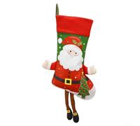 Chaussette de Noël grande taille avec motif Père Noël, conçue pour être suspendue près d'une cheminée ou d'un arbre, offre un espace spacieux pour les vacances, fabriquée à partir de tissu solide