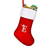 Chaussette de Noël Large 45 cm Rouge pour Noël avec la lettre "E
