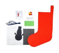 Chaussette de Noël rouge en feutrine à assembler 20 x 14 cm