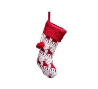 Chaussette de Noël tricotée avec motifs classiques de rennes et flocons de neige, chaussettes légères en tissu adaptées pour accrocher et ranger des bonbons pendant la saison des fêtes (C)