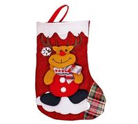 Chaussette de Père Noël spacieuse à suspendre sur la cheminée, à remplir de surprises et de friandises de vacances, décoration de Noël en tissu (C)