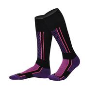 Chaussette de Ski pour Homme,Unisex Chaussettes de Ski,Chaussettes de Ski Homme Femme,Longues Thermique Chaussettes Hautes,Violet Noir Crevice Chaussettes de Ski,Cyclisme,Sport D'Hiver Ski,1 Paire