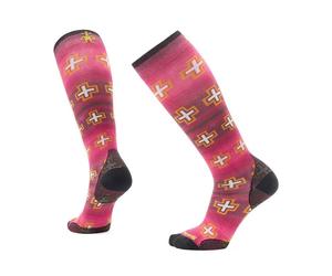 Chaussette de ski SMARTWOOL Women's Ski Zero Cushion Paths Crossed P Ski (POWER PINK) femme 34-37