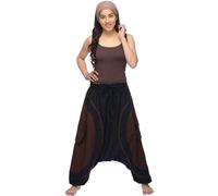 Chaussette de sport Aladinhose Pluderhose Yoga Goa Sarouel Baggy Aladin Freizeithose Soni Damen, braun S/M