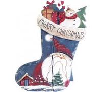 Chaussette décorative en bois - motif Père Noël Incolore G