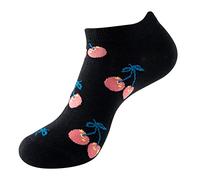 Chaussette deux paires femme fille novelty funny mignon cheville 3D imprimé motif design coloré basse doublure confortable