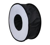 Chaussette Diffuseur Anneau Pliable 45cm pour Photo Vidéo | Tissu Enduit, Transmission Douce, Fermeture Magnétique et Bande Auto-agrippante, Paquet Zippé Inclus, Noir