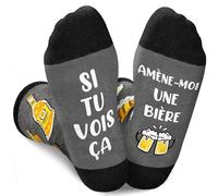Chaussette Drole, Cadeau Homme Noel Chaussette Homme Humour, Chaussettes Rigolotes en Coton Motif Bière, Cadeau Anniversaire Homme Papa Cadeaux Noel Amie Famille Fête des Pères
