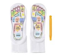 Chaussette et outil de massage des pieds, chaussettes de réflexologie - Chaussettes avec carte du point de pression - Coton Stress soulagement du corps fatigué des pieds du corps adultes femmes hommes