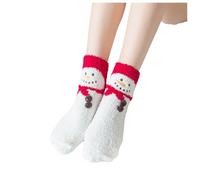 Chaussette Femme Fantaisie Chaussettes De Noël À Tricoter, Décontracté Et Polyvalent Peluche Multicolore Pelucheux Et Épais en Velours De Corail pour La Maison Dormir