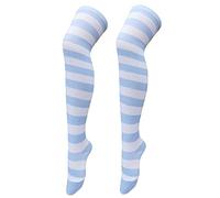 Chaussette Femme Women's Knee High Socks Chaussettes Hautes Pour Femmes De Contention Haute Style Collège Cuisses Cuissardes Sexy Longs Tubes Rayés Extra Longues Hiver Over the Montant Genou