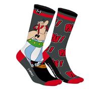 Chaussette Homme Astérix et Obélix Coton, 1 Paire de Chaussettes Fantaisie Homme 39/42