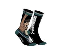Chaussette Homme Attaque des Titans Coton, 1 Paire de Chaussettes Fantaisie Homme Eren, Noir, Blanc, Gris, Vert, Taille 39/42