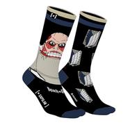 Chaussette Homme Attaque des Titans Coton, 1 Paire de Chaussettes Fantaisie Homme Titan, Noir, Blanc, Bleu, Beige, Taille 43/46