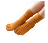 Chaussette Homme Coton Long Tube Cinq doigts Chaussettes Femme Harajuku Toe Chaussettes Femme Couleur Solide Mid Colf 5 Toes Slunch Chaussettes Chaussettes À Orteils (Color : Green, Size : One)