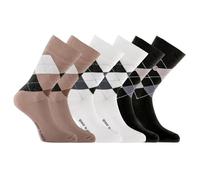 Chaussette Homme Coton Peigné Doux - Lot de 6 - Chaussettes Hautes Homme, Confortables, Beige Taille 39/42