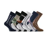 Chaussette Homme Coton Peigné - Lot de 6 - Chaussette Fantaisie Homme, Blanc Taille 43/46