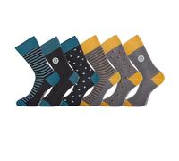 Chaussette Homme Coton Peigné - Lot de 6 - Chaussettes Hautes Homme, Légères & Maille Aérée, Bleu Taille 43/46