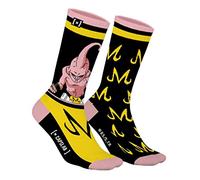 Chaussette Homme Dragon Ball Z Coton, 1 Paire de Chaussettes Fantaisie Homme Buu, Respirante et Originale, Rose, Noir, Jaune, Taille 43/46