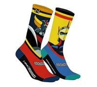 Chaussette Homme Goldorak Coton, 1 Paire de Chaussettes Fantaisie Homme, Édition Limitée et Originale Taille 39/42 Jaune/Bleu/Rouge/Bleu