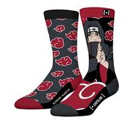 Chaussette Homme Naruto Shippuden Coton, 1 Paire de Chaussettes Fantaisie Homme Itachi, Haute et Douce, Rouge Taille 43/46