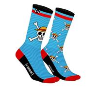 Chaussette Homme One Piece Coton, 1 Paire de Chaussettes Fantaisie Homme, Édition Limitée et Originale Taille 39/42 Turquoise/Rouge/Noir/Blanc