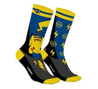 Chaussette Homme Pokémon Coton, 1 Paire de Chaussettes Fantaisie Homme, Bleu Taille 39/42