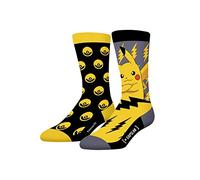 Chaussette Homme Pokemon Coton, 1 Paire de Chaussettes Fantaisie Homme Pikachu, Haute et Douce, Jaune, Gris, Noir, Taille 43/46