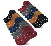 Chaussette Lot de 10 paires Courte pour Femme Socquette avec des Rayeurs et des Points pour Femmes et Filles Basses Motif (Coton 8202, 35-38)