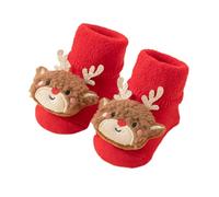 Chaussette Noël Bébé Antiderapante Chaussettes Sensorielles Bebe Hiver Chaudes Chaussette Enfant Pantoufle Chaussettes De Sol Pour 0-3 ans (A,1-3 ans)