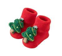 Chaussette Noël Bébé Antiderapante Chaussettes Sensorielles Bebe Hiver Chaudes Chaussette Enfant Pantoufle Chaussettes De Sol Pour 0-3 ans (B,1-3 ans)